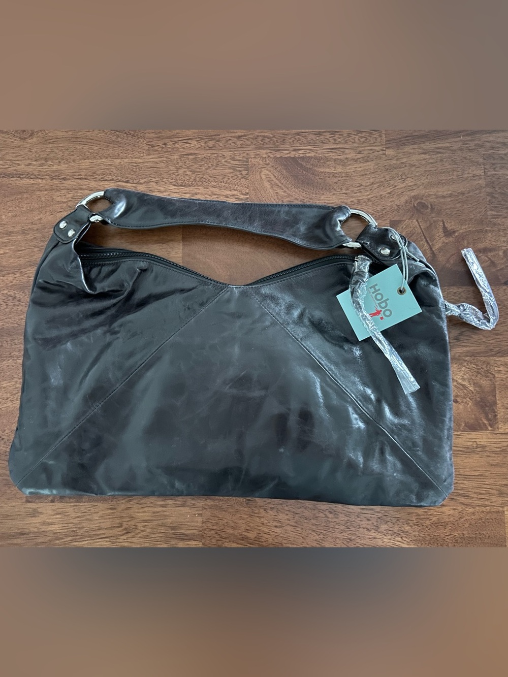 HOBO Black Leather Hobo Shoulder Bag